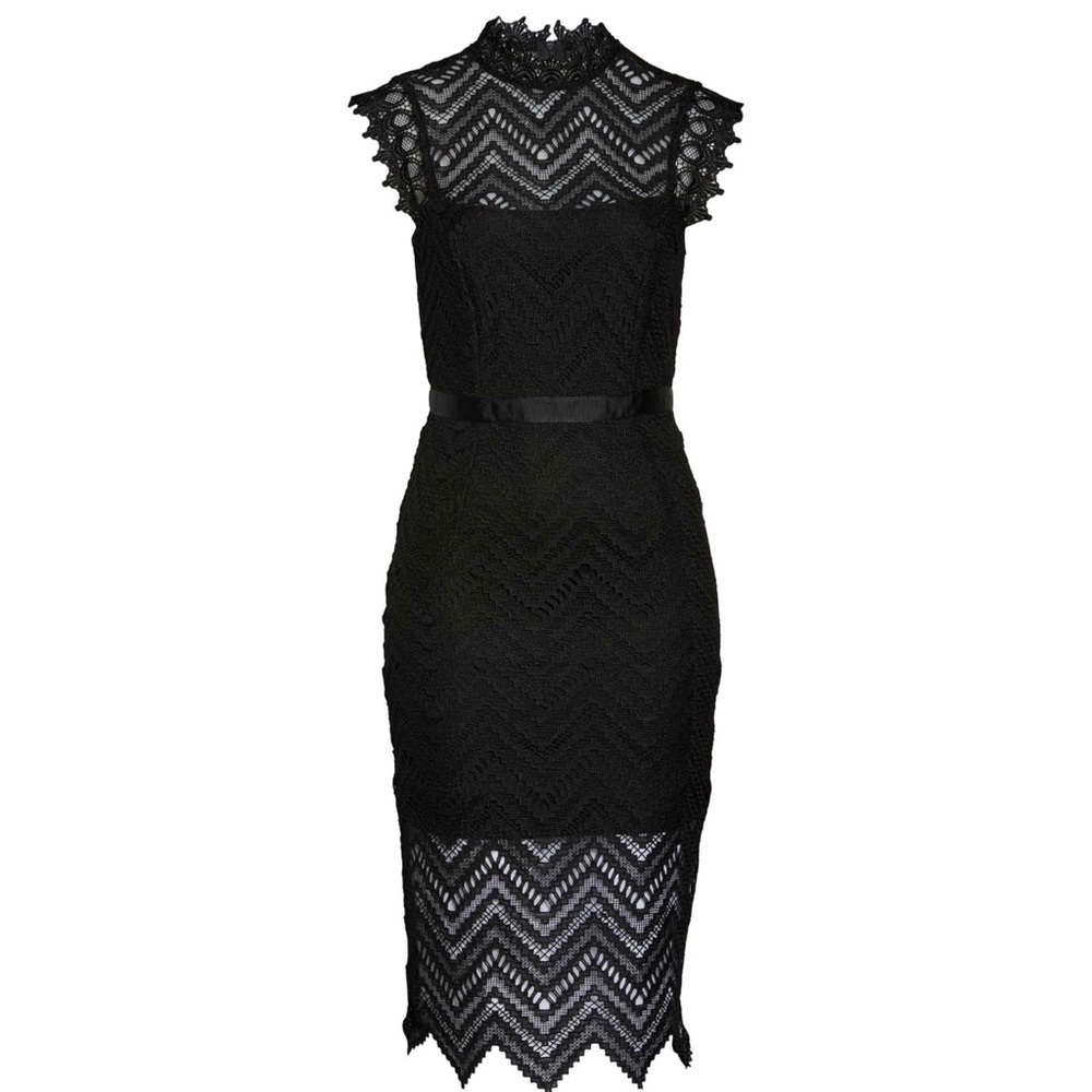 BARDOT Black Imogen Lace Cocktail Dress 6/Small